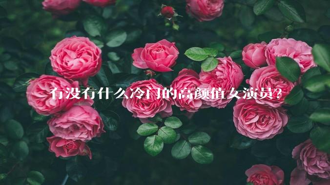 有没有什么冷门的高颜值女演员？